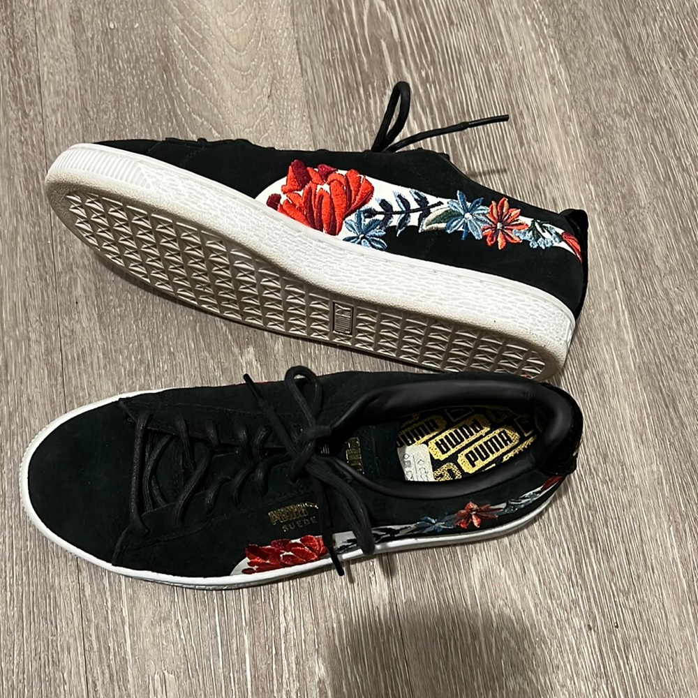 Puma black suede sneakers